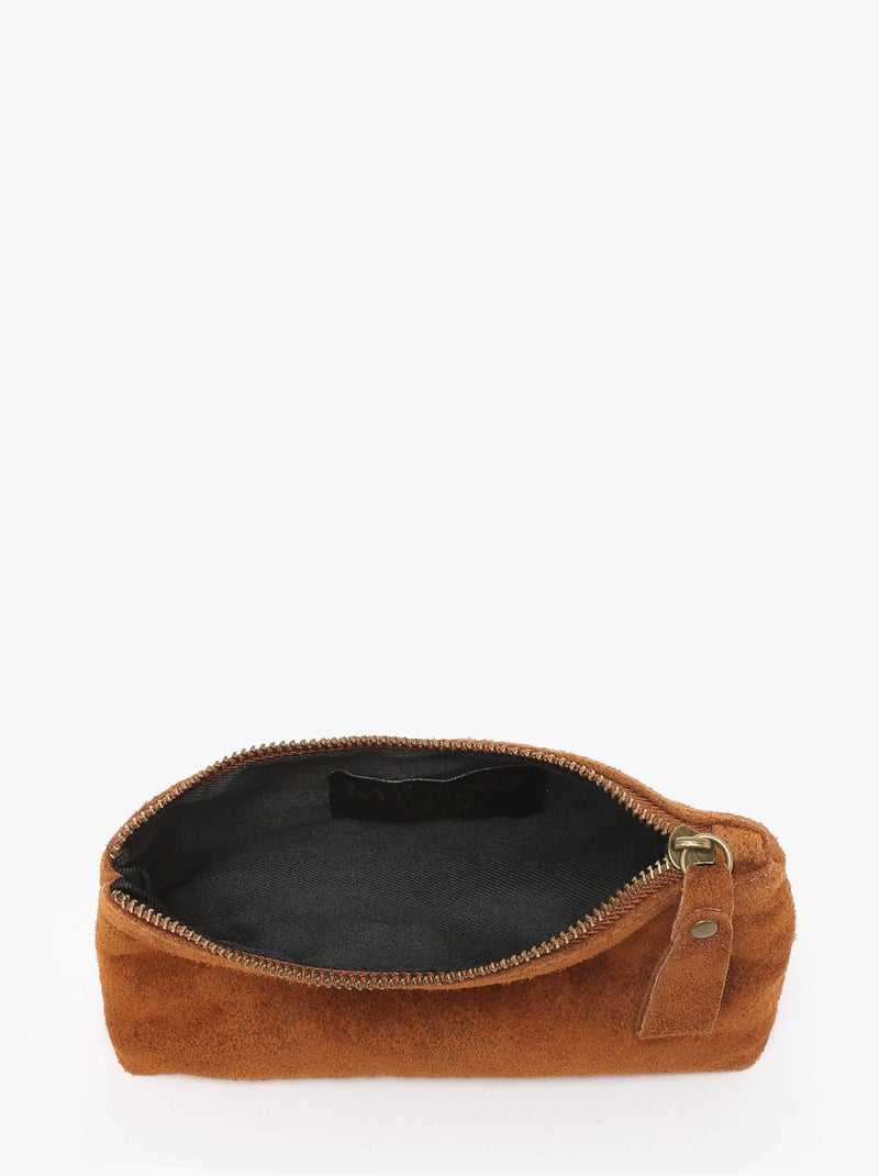 Trousse Velvet Cuir Milano Cuir De Vachette Marron tabac - Kiabi