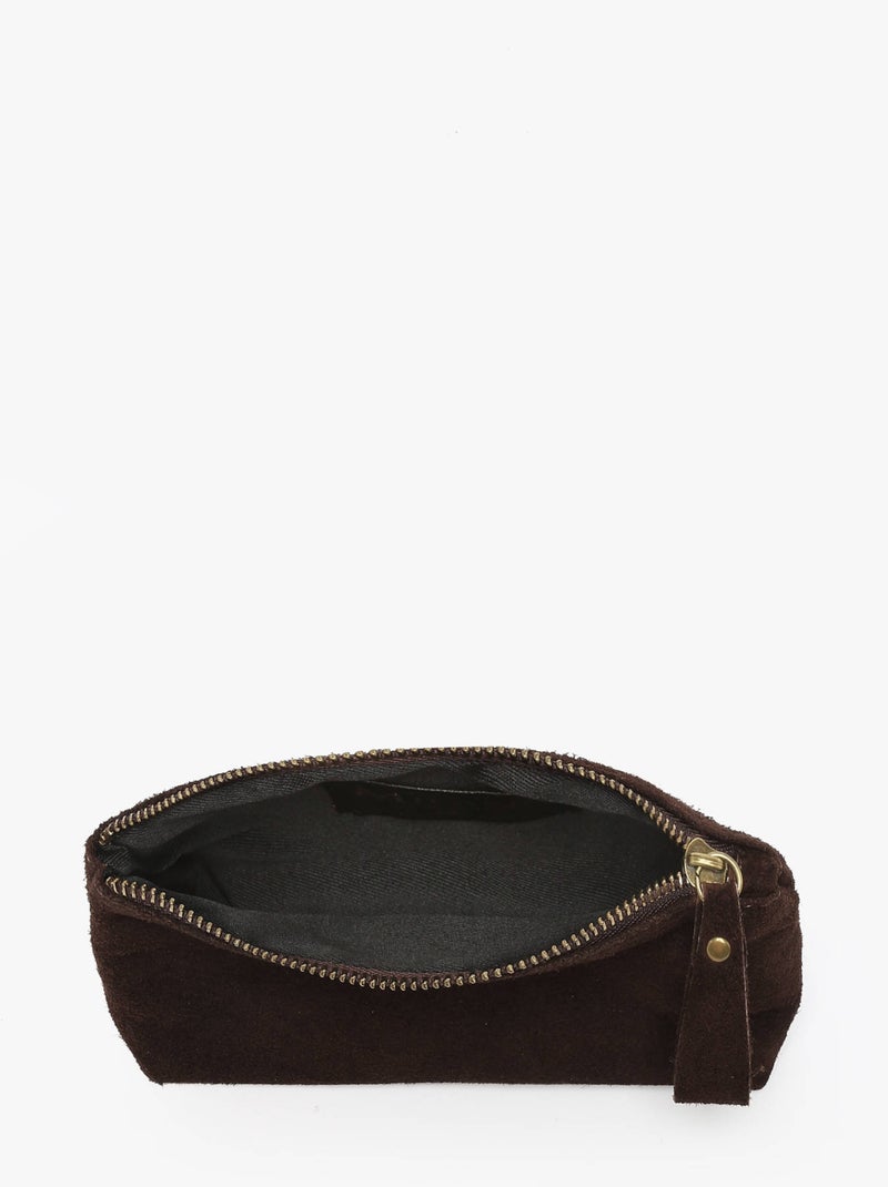 Trousse Velvet Cuir Milano Cuir De Vachette Noir Rouge Noir - Kiabi