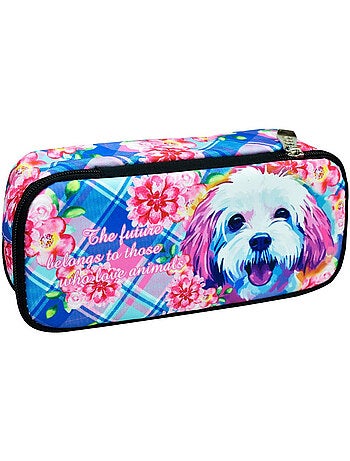 Trousse zip lot de 2 La boutique des toons 'Love Dog' tie-dye – 23 cm