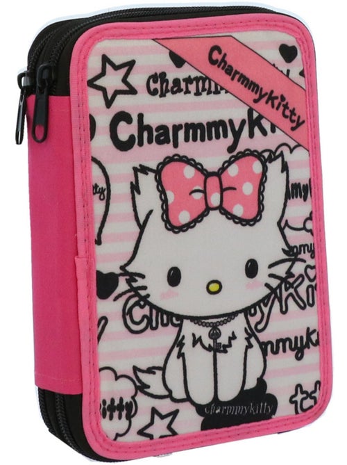 Trousse zip rectangulaire 'Charmmy Kitty' gothique 18 cm à 2 compartiments - Kiabi