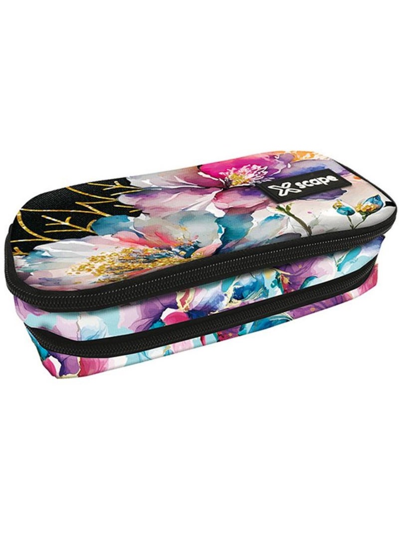 Trousse zippée 2 compartiments 23 cm motif watercolor floral - CMP Multicolore - Kiabi