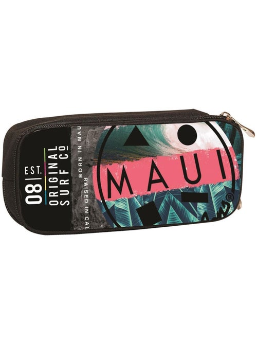 Trousse zippée 2 compartiments tissu imprimé Tropical Maui & Sons - Kiabi