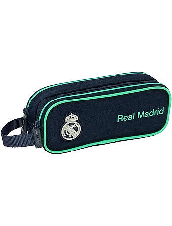 Trousse zippée 2 compartiments tissu Real Madrid 21 x 8 x 6 cm
