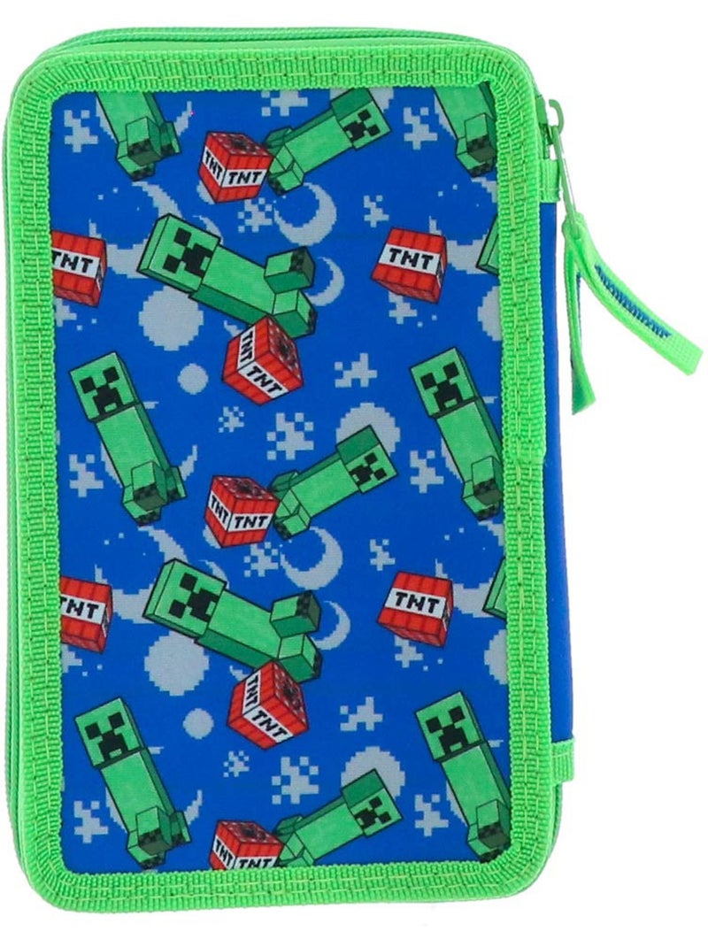 Trousse zippée 3 compartiments Minecraft Creeper Boom 20 cm Vert - Kiabi