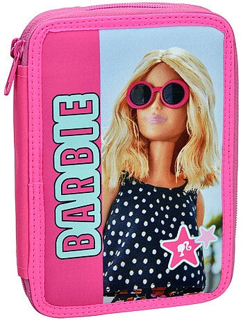 Trousse zippée 'Barbie' étoiles garnie 2 compartiments 18 cm - Barbie