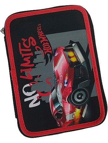 Trousse zippée garnie Hot Wheels motif voiture de course 18 CM