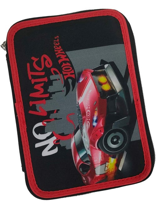 Trousse zippée garnie Hot Wheels motif voiture de course 18 CM - Kiabi