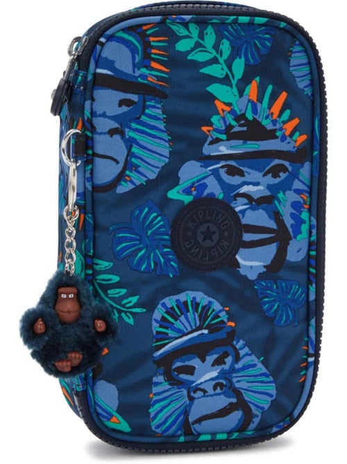 Trousse zippée Kipling 50 stylos 21 cm 'Blue Monkey Fun' - Kiabi