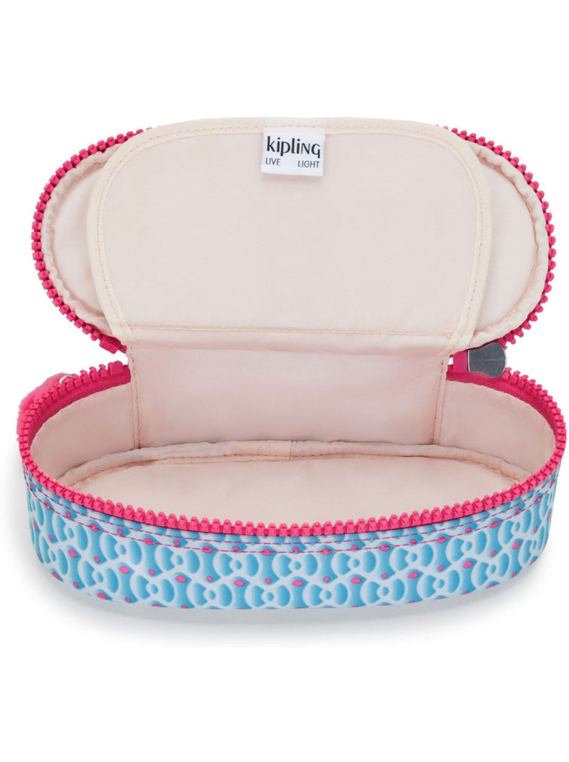 Trousse zippée nylon DUOBOX Kipling organisation 14 porte-stylos Bleu Rose - Kiabi