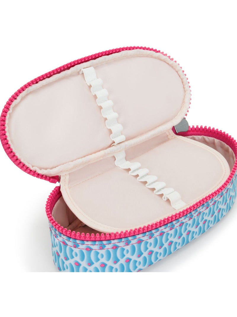 Trousse zippée nylon DUOBOX Kipling organisation 14 porte-stylos Bleu Rose - Kiabi