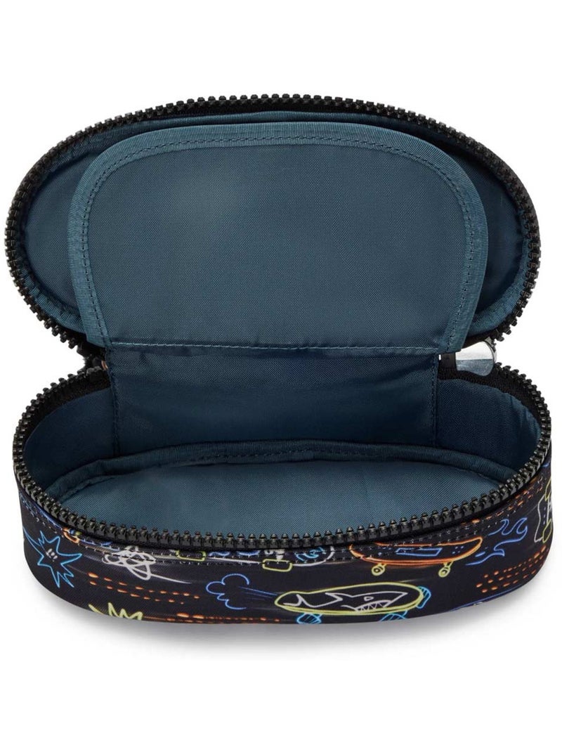Trousse zippée nylon DUOBOX Kipling organisation 14 porte-stylos Noir Bleu Blanc - Kiabi
