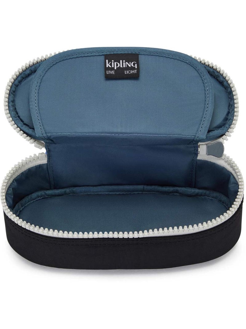 Trousse zippée nylon DUOBOX Kipling organisation 14 porte-stylos Noir Bleu Gris - Kiabi