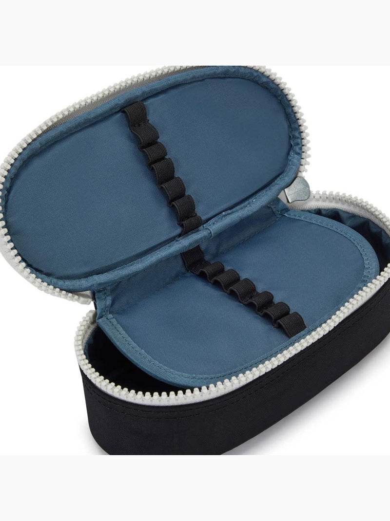 Trousse zippée nylon DUOBOX Kipling organisation 14 porte-stylos Noir Bleu Gris - Kiabi