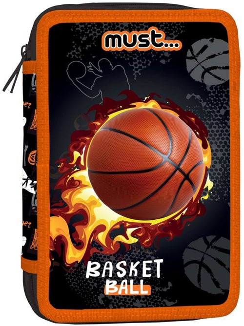 Trousse zippée textile motif basketball enflammé NBA Basket USA - Kiabi