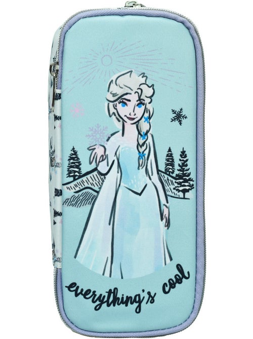Trousse zippée tissu toile avec imprimé Elsa La reine des neiges - Kiabi