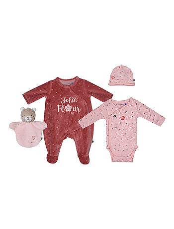 Trousseau 4 pieces pimprenelle en maille