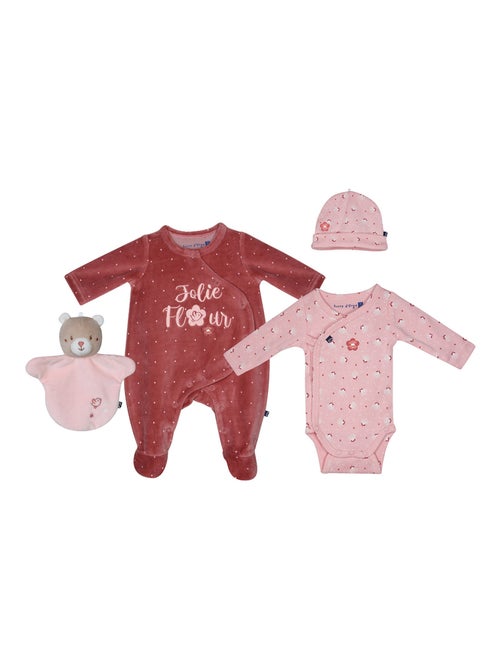 Trousseau 4 pieces pimprenelle en maille - Kiabi