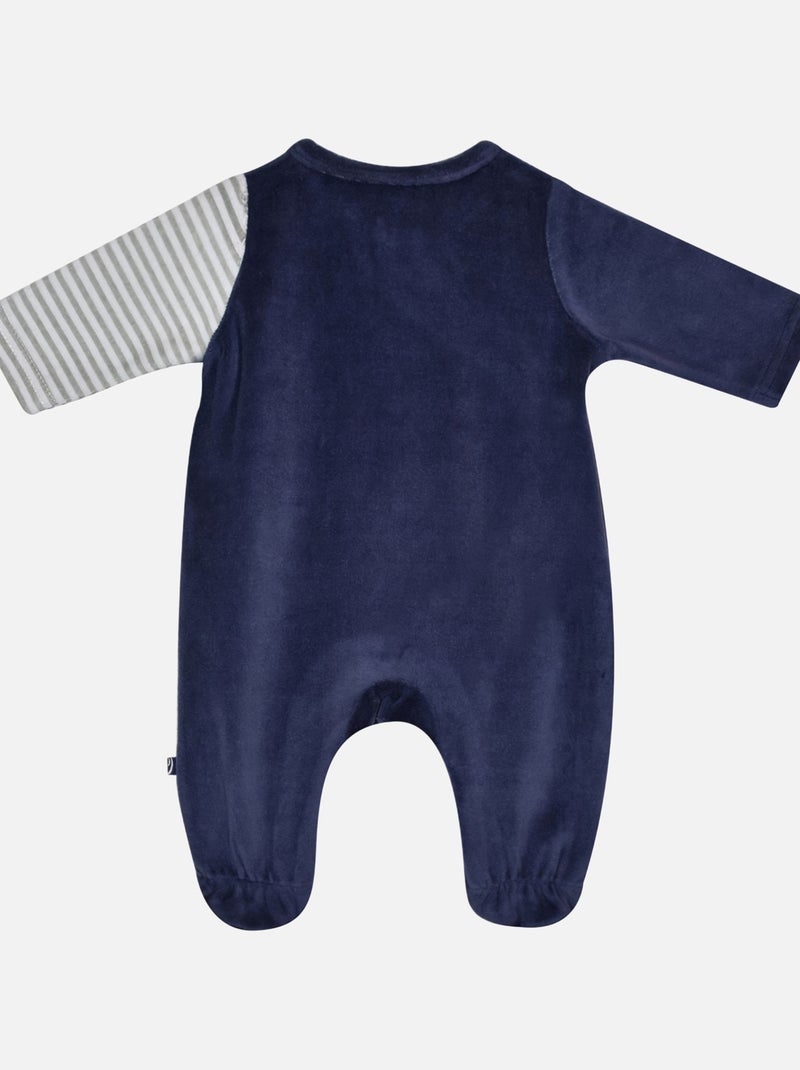 TROUSSEAU NAISSANCE FOREST VELOURS RASE Bleu - Kiabi
