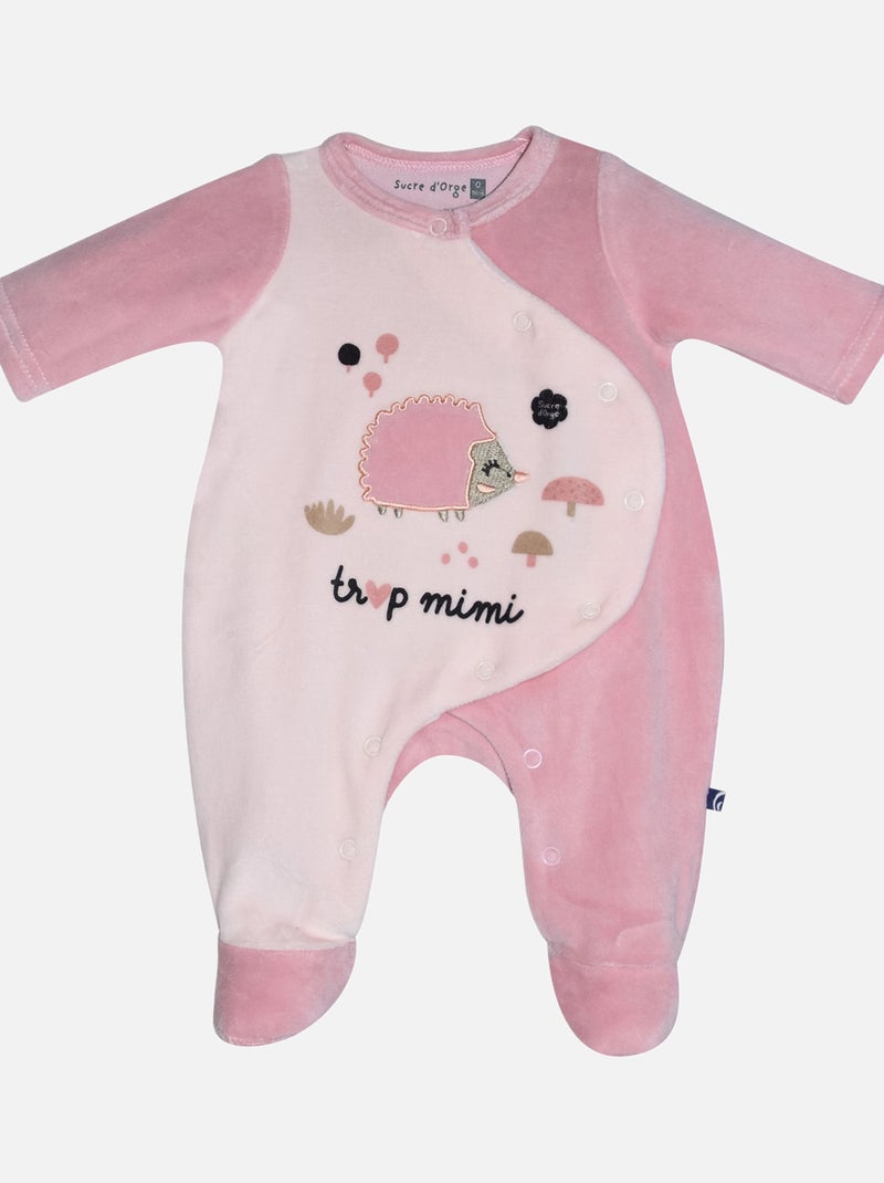 TROUSSEAU NAISSANCE VELOURS RASE FRANCIA Rose - Kiabi