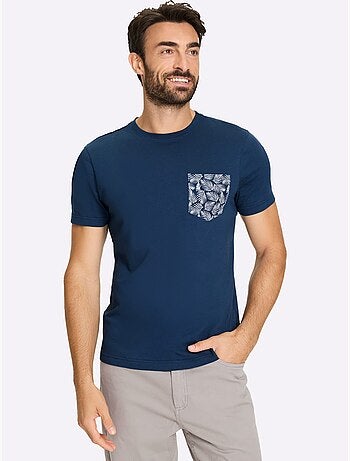 Tshirt à manches courtes poche poitrine imprimée - Moda Vilona