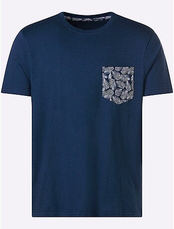 Tshirt à manches courtes poche poitrine imprimée - Moda Vilona