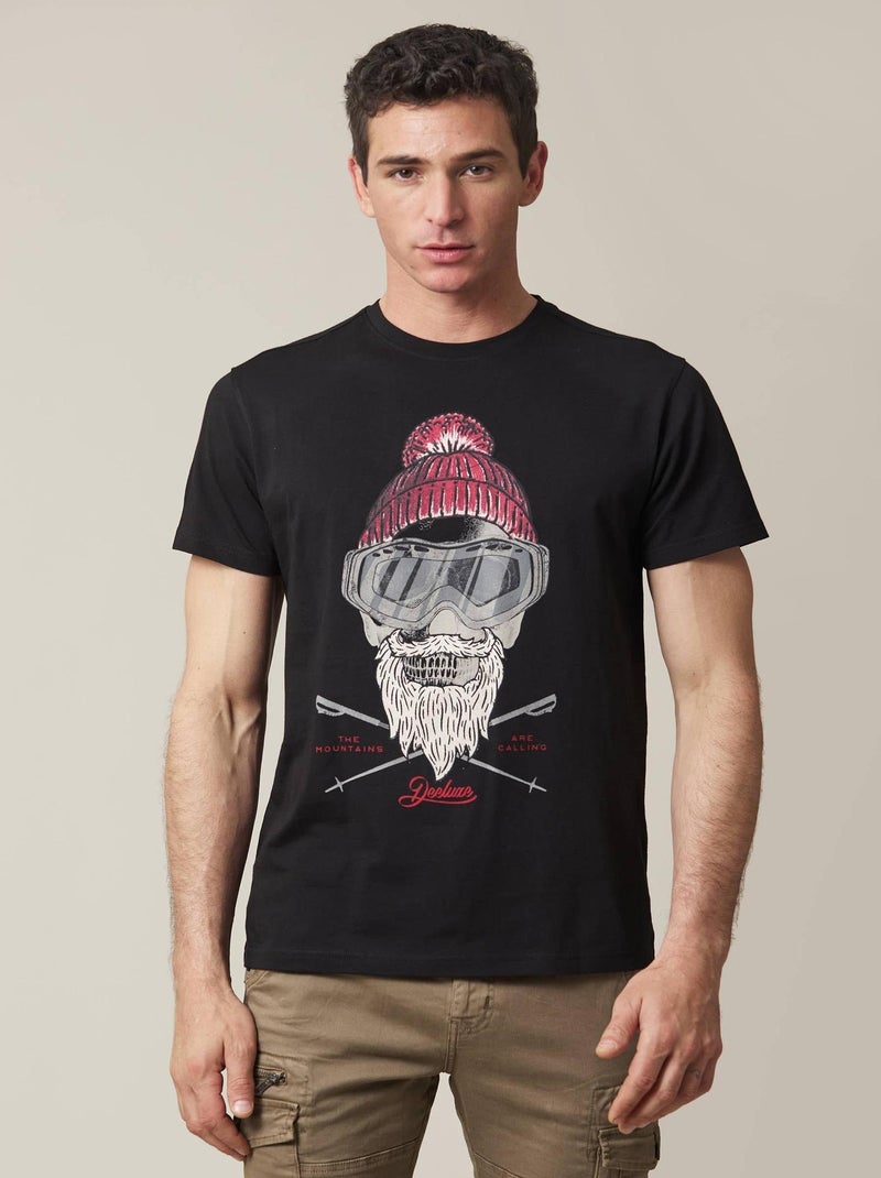 tshirt avec tête de mort esprit Noel 'Deeluxe' Noir - Kiabi