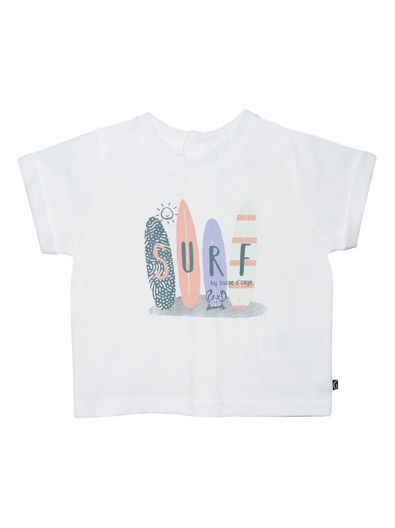 TSHIRT BERMUDA NAKIM MAILLE BEBE Blanc - Kiabi