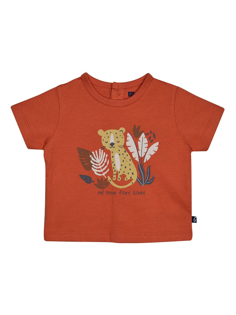 TSHIRT BERMUDA NESTOR TISSE TEINT BEBE Orange - Kiabi
