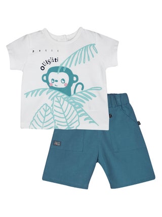 TSHIRT BERMUDA OLIVIER MANCHES COURTES SUCRE D'ORGE