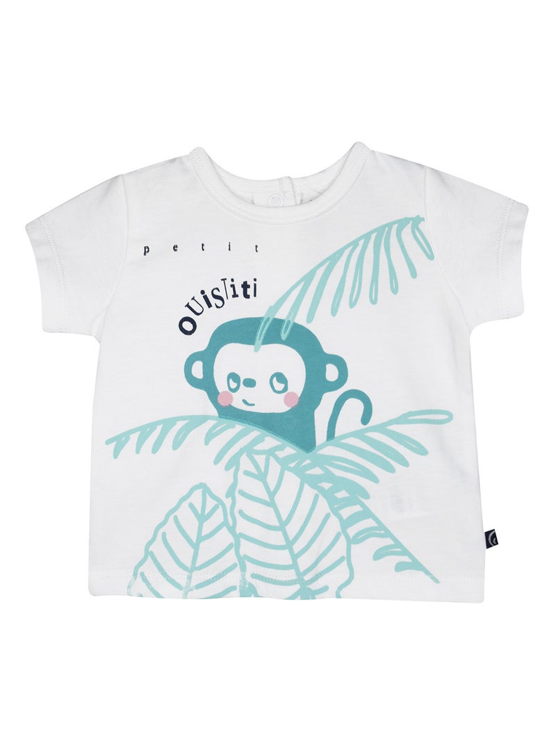 TSHIRT BERMUDA OLIVIER MANCHES COURTES SUCRE D'ORGE Bleu - Kiabi