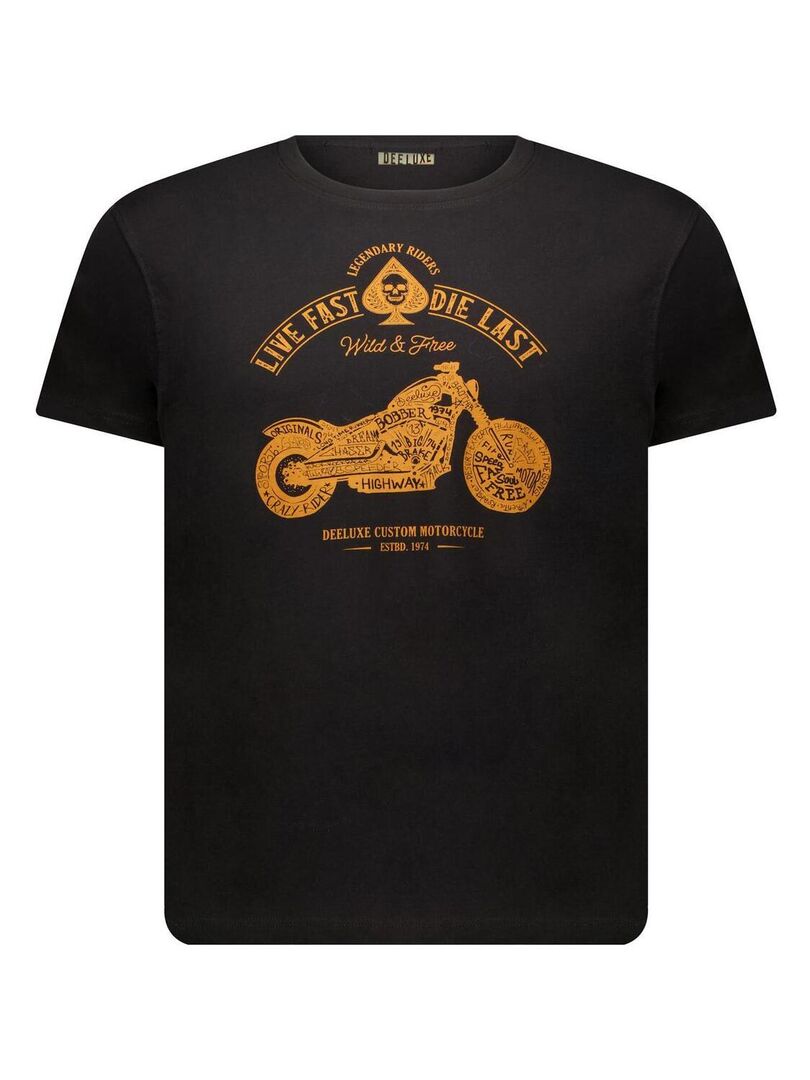 T-shirt imprimé graphique, col calice et encolure en V, manches 3/4