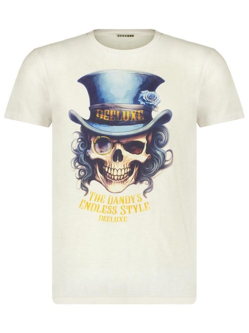 tshirt col rond avec tête de mort avec chapeau haut-de-forme 'Deeluxe' - Kiabi