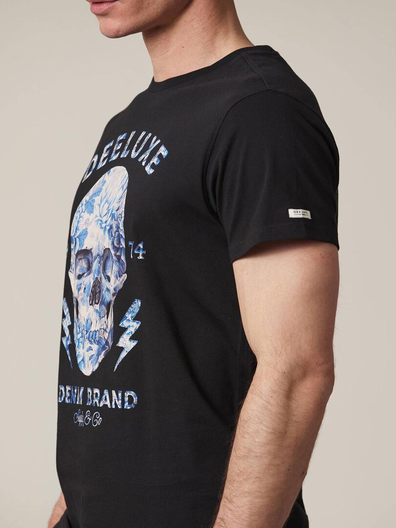 T-shirt Humour Noir - Squelette Doigt D'honneur - 100% Coton - Pour Hommes Et Femmes - Halloween, Fêtes Décalées