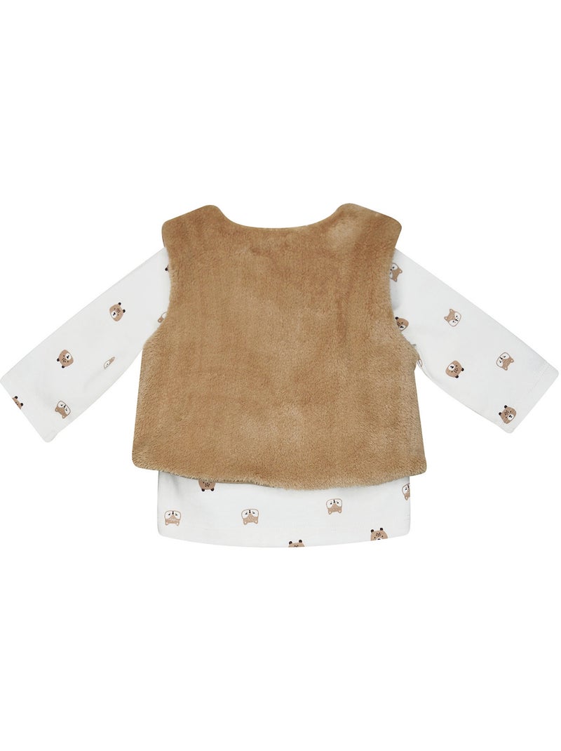 Tshirt debardeur pantalon sami maille Beige - Kiabi