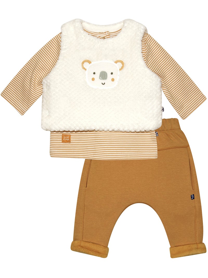 Tshirt debardeur pantalon seb maille Beige - Kiabi