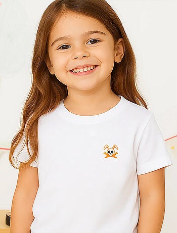 Tshirt en Coton Bio Hotot Blanc 4 ans