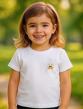 Tshirt en Coton Bio Hotot Blanc 4 ans