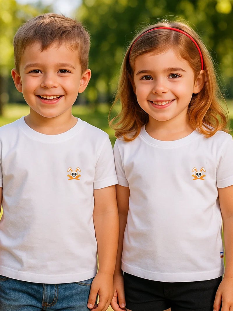 Tshirt en Coton Bio Hotot Blanc 4 ans Blanc - Kiabi