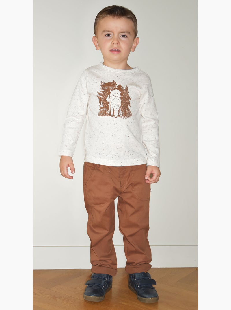 Tshirt en maille manches longues Pasqual Beige - Kiabi