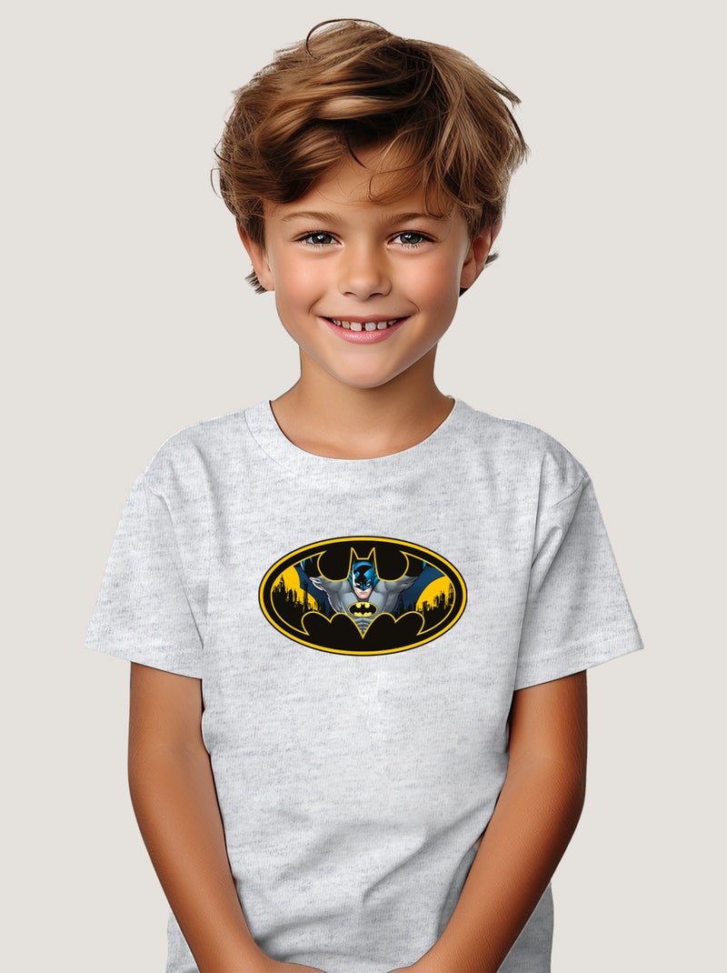 Tshirt Enfant BATMAN LOGO COULEUR Gris chiné - Kiabi