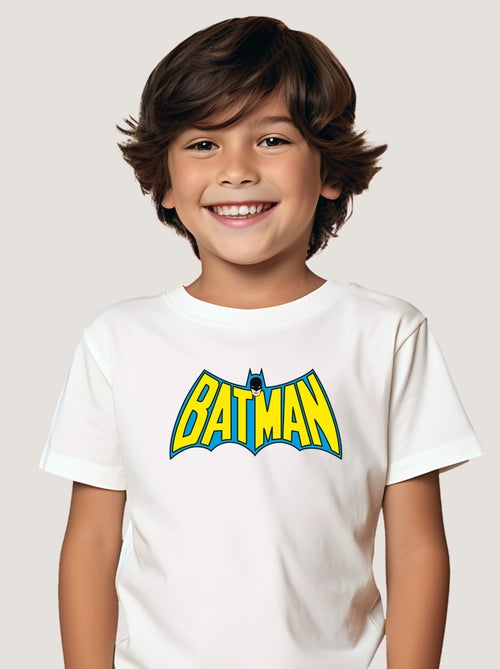 Tshirt Enfant BATMAN LOGO YELLOW BLUE - Kiabi