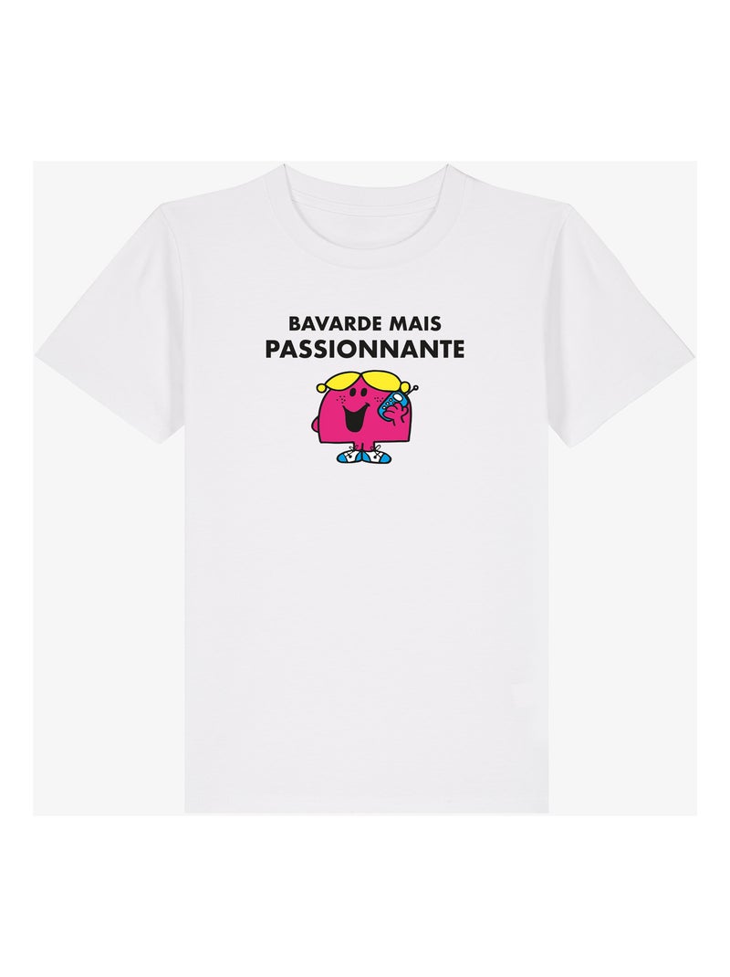 Tshirt Enfant BAVARDE MAIS PASSIONNANTE Blanc - Kiabi