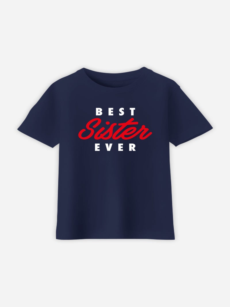 Tshirt Enfant BEST SISTER EVER Bleu marine - Kiabi