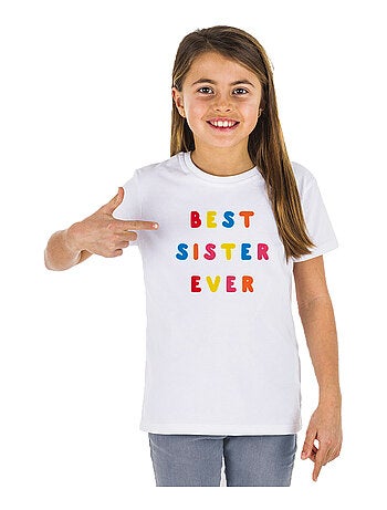 Tshirt Enfant BEST SISTER EVER COLORÉE WAF