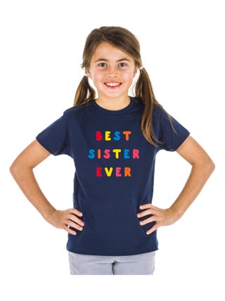 Tshirt Enfant BEST SISTER EVER COLORÉE WAF