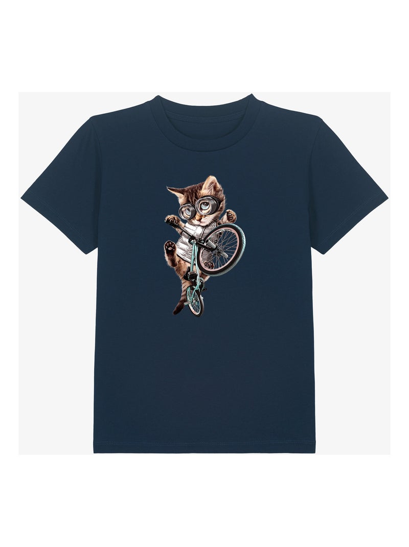 Tshirt Enfant BMX CAT Bleu marine - Kiabi