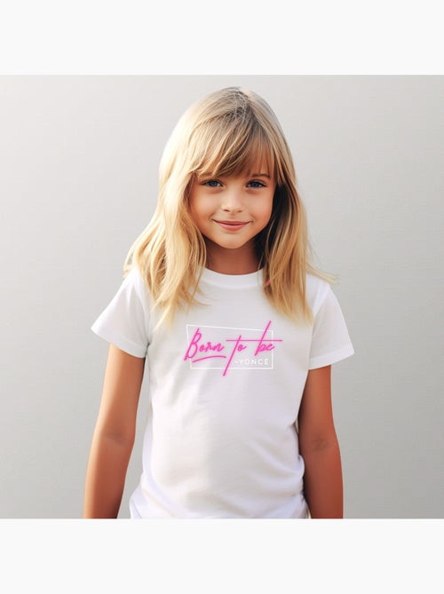 Tshirt Enfant BORN TO BE YONCE PINK - Kiabi