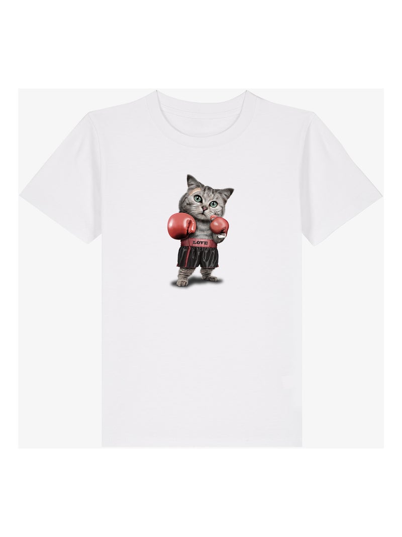 Tshirt Enfant BOXING CAT Blanc - Kiabi