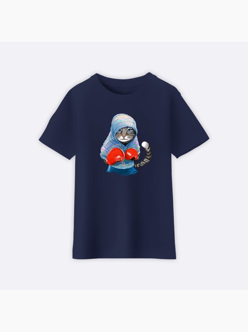 Tshirt Enfant BOXING CAT GREY - Kiabi