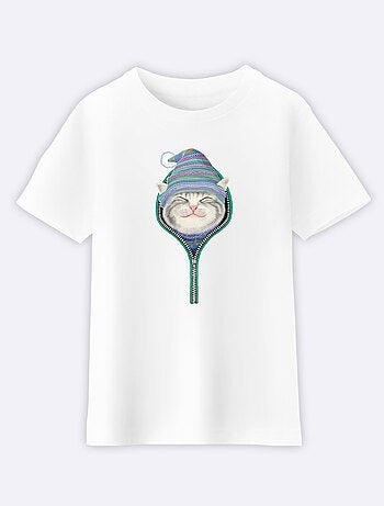 Tshirt Enfant CAT IN THE ZIP